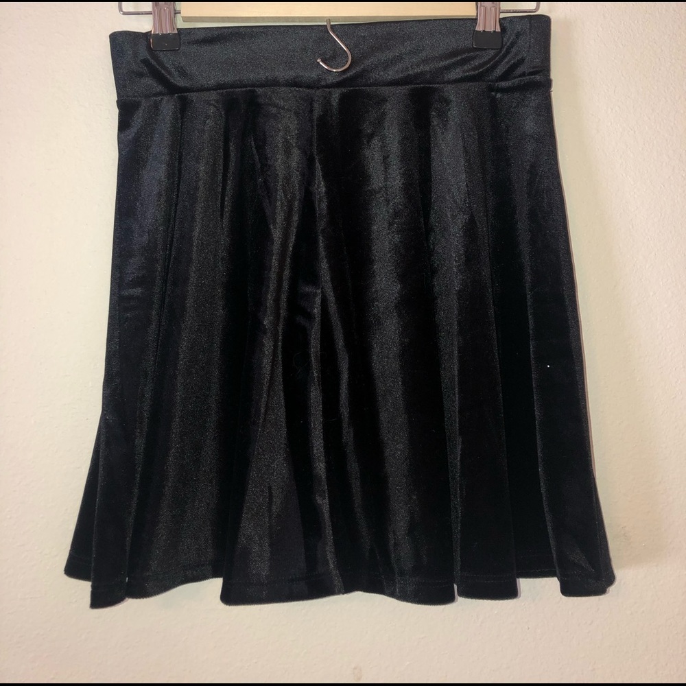 Black velvet skirt
